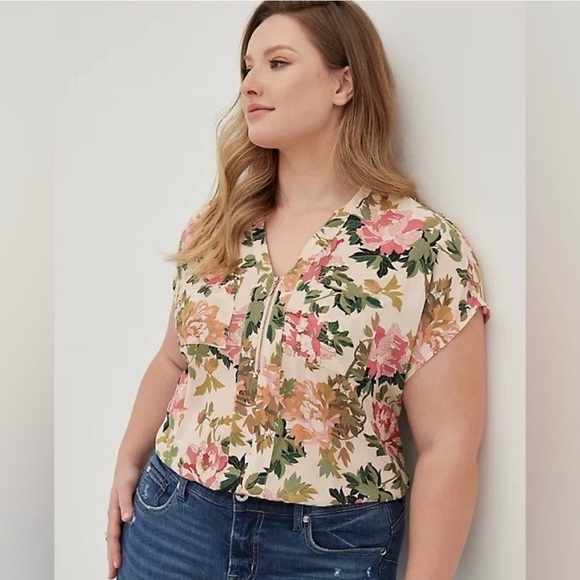 Torrid Georgette Floral Print Women's Top Size 2X - Picture 1 of 9